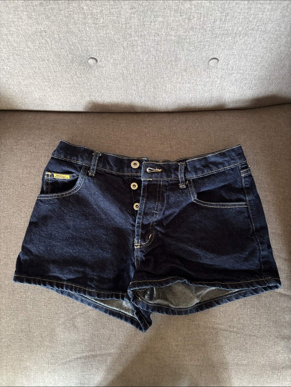 Blue Asphalt‎ Shorts Womens Sz 7 Vintage 90s Y2K Festival Button Fly 90's Cotton